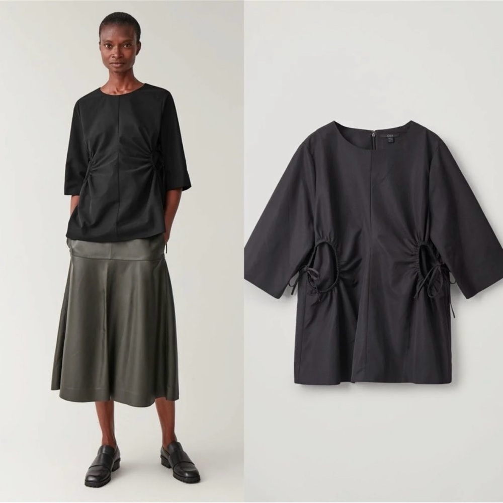 COS Ring Detail Top In Black Size 42 / Large